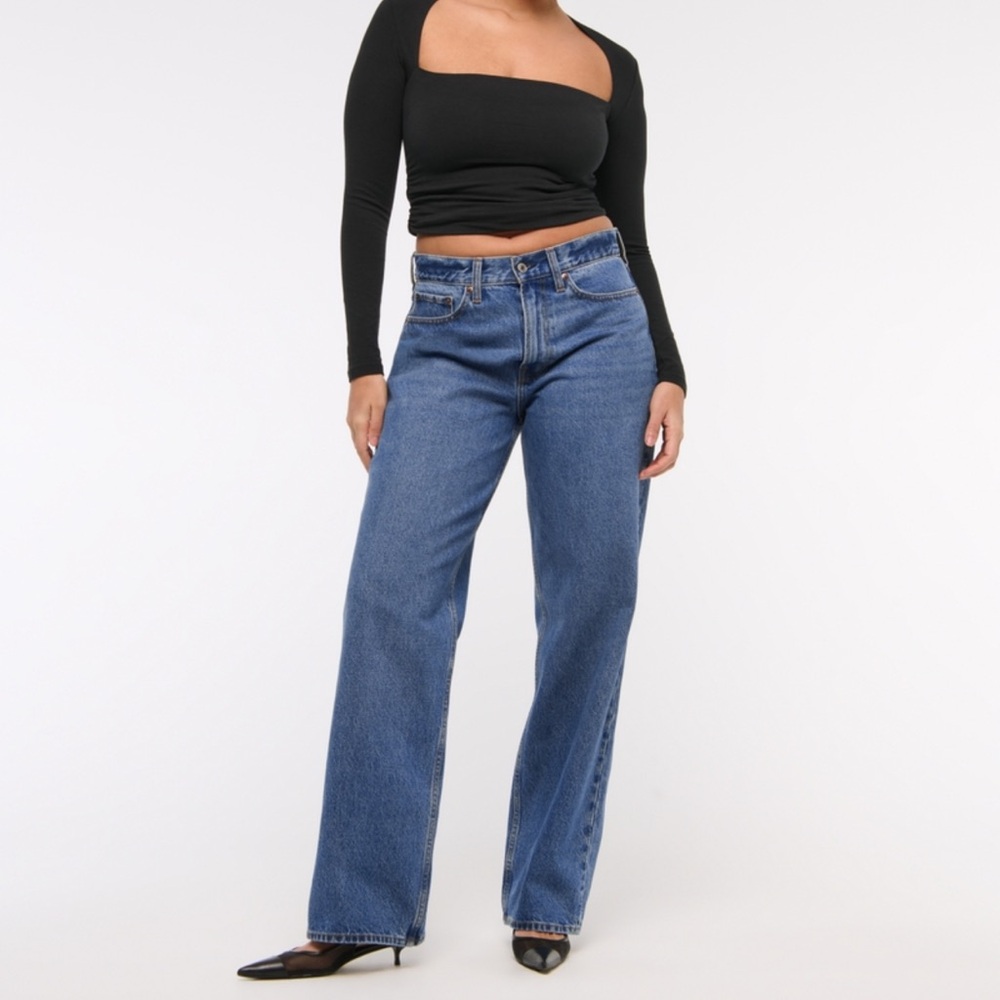 Abercrombie & Fitch Dark Blue Straight Leg Jeans